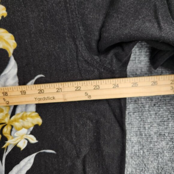 Quiksilver Edition XL Black Green Floral Button Up Shirt Short Sleeve SOFT RAYON - Picture 14 of 16